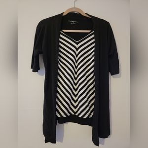 Croft and barrow striped top/cardigan